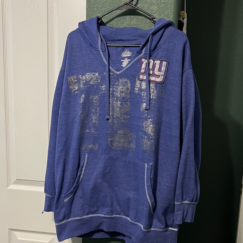 NY Giants Majestic Blue Graphic Hoodie size 2XL